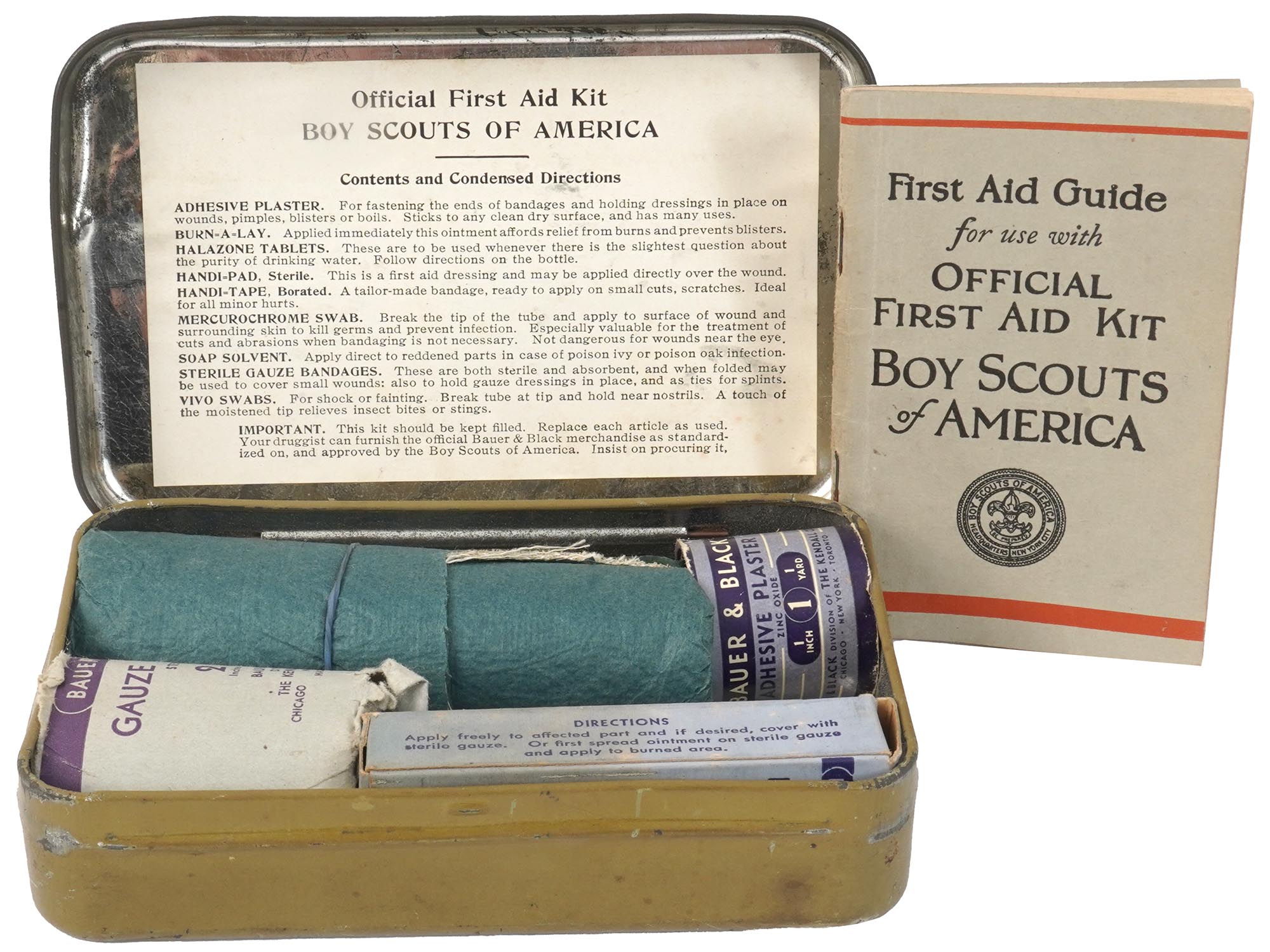 MID CENT BOY SCOUTS HANDBOOKS AND FIRST AID KIT PIC-2